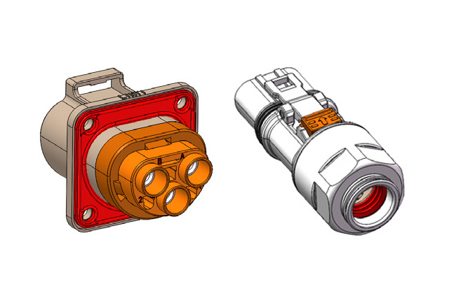 3 POS 40A HV connector with integral plug