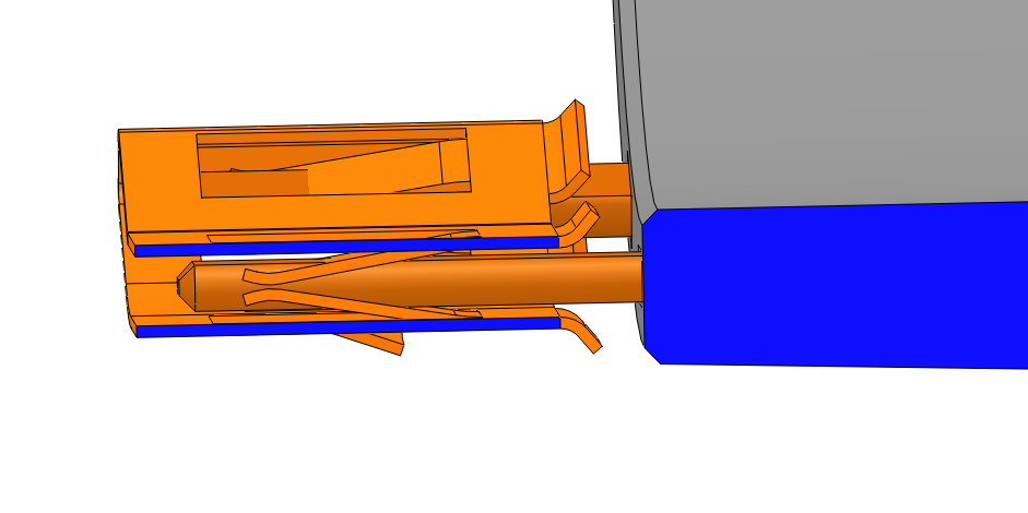 Guiding angle of the high voltage interlock spring