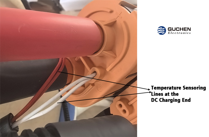 temperature sensoring lines at DC charging end